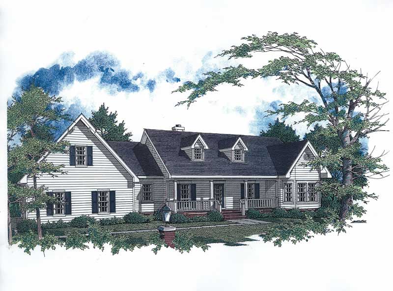 3-Bedroom, 2089 Sq Ft Cape Cod House Plan - 174-1054 - Front Exterior