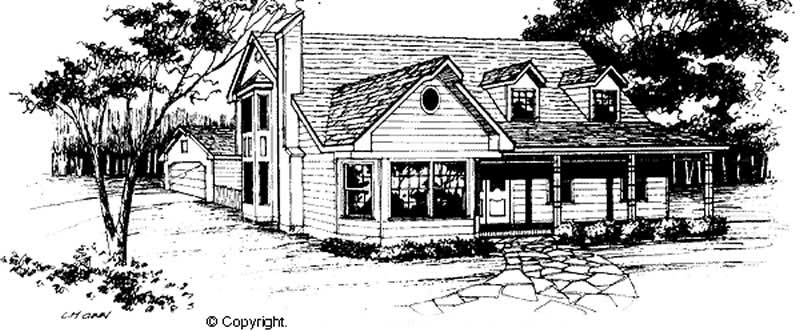 3-Bedroom, 1835 Sq Ft Cape Cod Home Plan - 174-1067 - Main Exterior