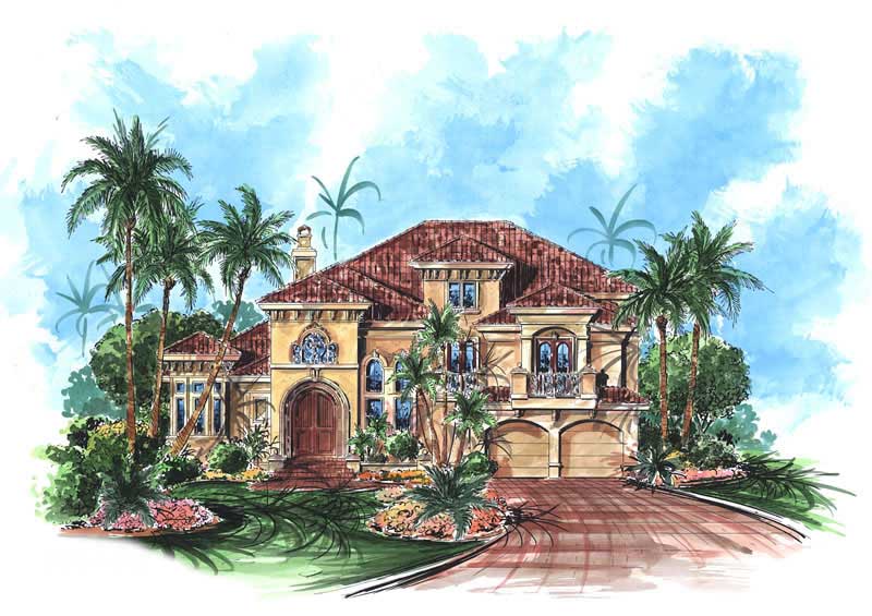 4-Bedroom, 3920 Sq Ft Coastal House Plan - 175-1043 - Front Exterior