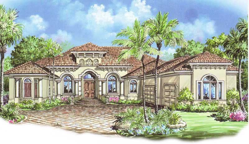 3-Bedroom, 3508 Sq Ft Coastal House Plan - 175-1077 - Front Exterior