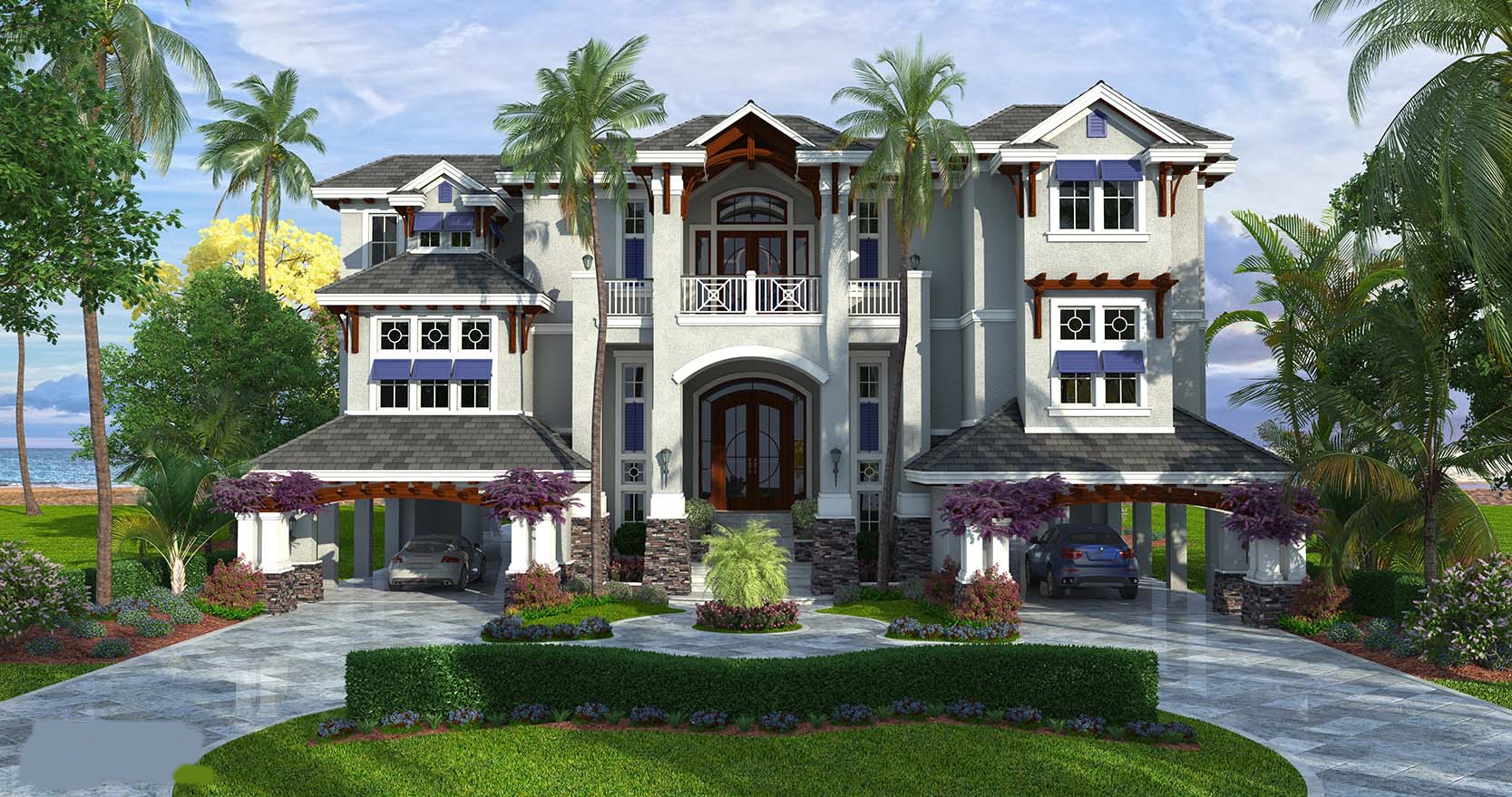 4-Bedroom, 6189 Sq Ft Luxury House Plan - 175-1109 - Front Exterior