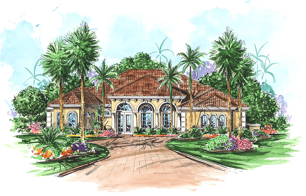 3-Bedroom, 3446 Sq Ft Colonial Home Plan - 175-1142 - Main Exterior