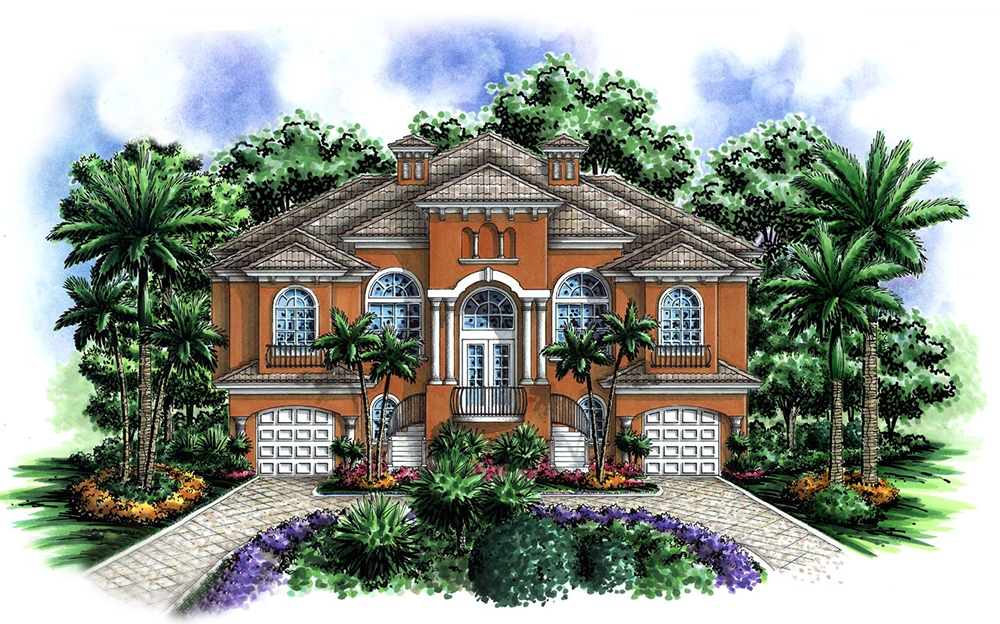 3-Bedroom, 3351 Sq Ft Coastal House Plan - 175-1153 - Front Exterior