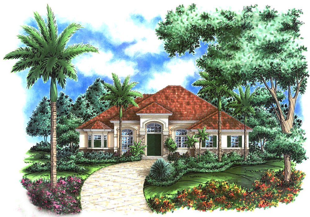3-Bedroom, 3089 Sq Ft Country Home Plan - 175-1214 - Main Exterior