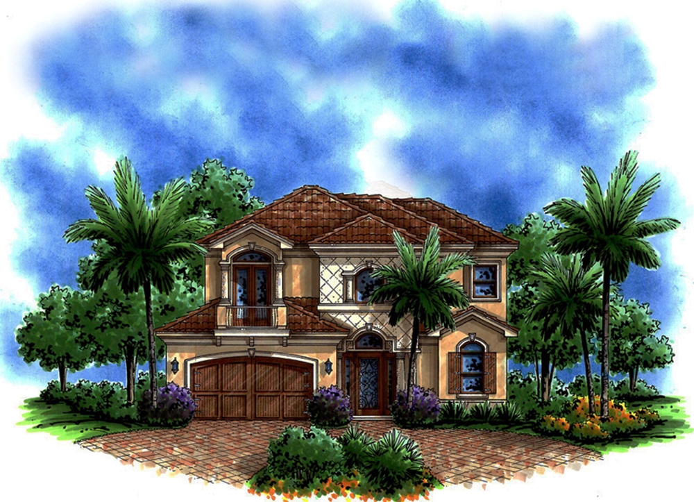 2-Bedroom, 3012 Sq Ft Mediterranean Home Plan - 175-1220 - Main Exterior