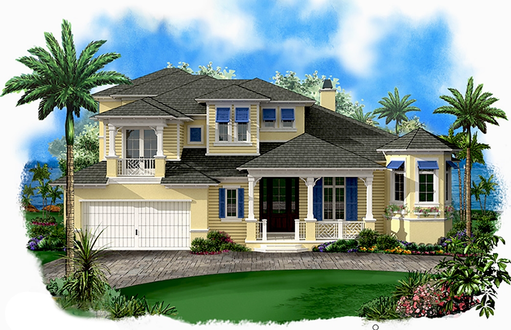 2-Bedroom, 3309 Sq Ft Coastal Home Plan - 175-1224 - Main Exterior