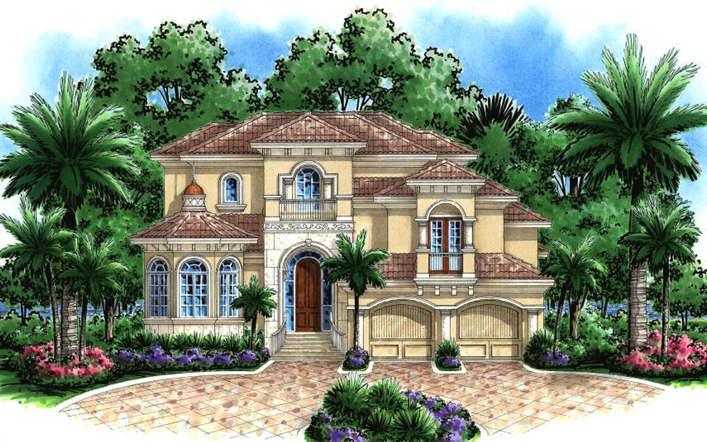 2-Bedroom, 4596 Sq Ft Coastal Home Plan - 175-1236 - Main Exterior