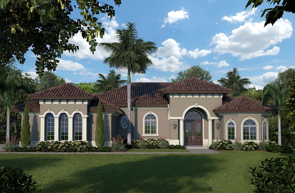 3-Bedroom, 1526 Sq Ft Mediterranean Home Plan - 175-1249 - Main Exterior