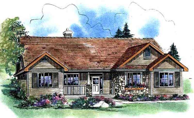 3-Bedroom, 1511 Sq Ft Ranch Home Plan - 176-1016 - Main Exterior