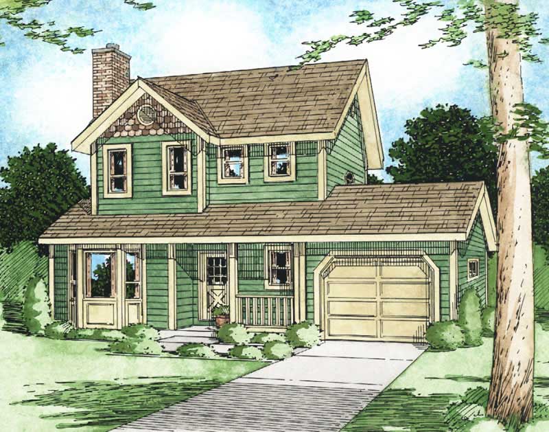 3-Bedroom, 1206 Sq Ft Multi-Level Home Plan - 177-1021 - Main Exterior