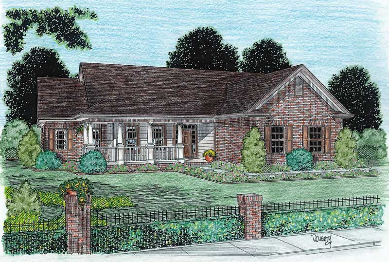 3-Bedroom, 1819 Sq Ft Ranch Home Plan - 178-1021 - Main Exterior