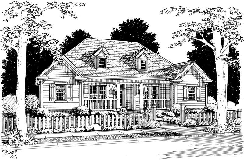 3-Bedroom, 1498 Sq Ft Country Home Plan - 178-1041 - Main Exterior