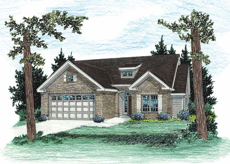 3-Bedroom, 1407 Sq Ft Country Home Plan - 178-1100 - Main Exterior