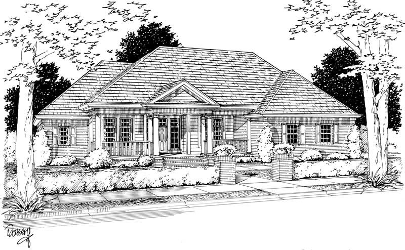 4-Bedroom, 2332 Sq Ft Ranch Home Plan - 178-1115 - Main Exterior