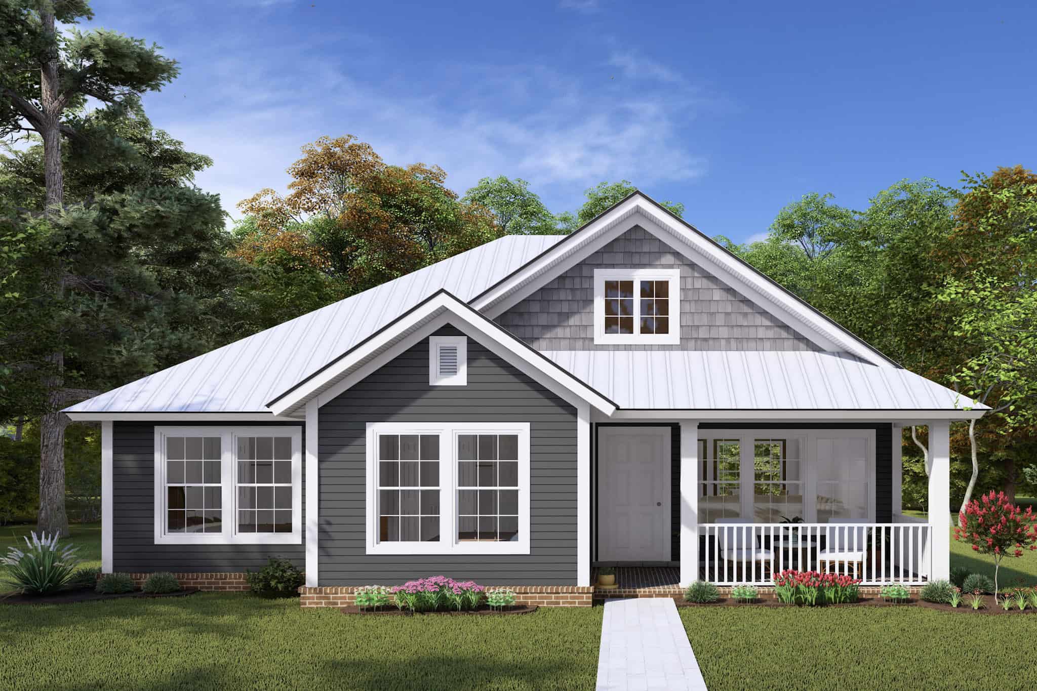 3-Bedroom, 1286 Sq Ft Country House Plan - 178-1148 - Front Exterior