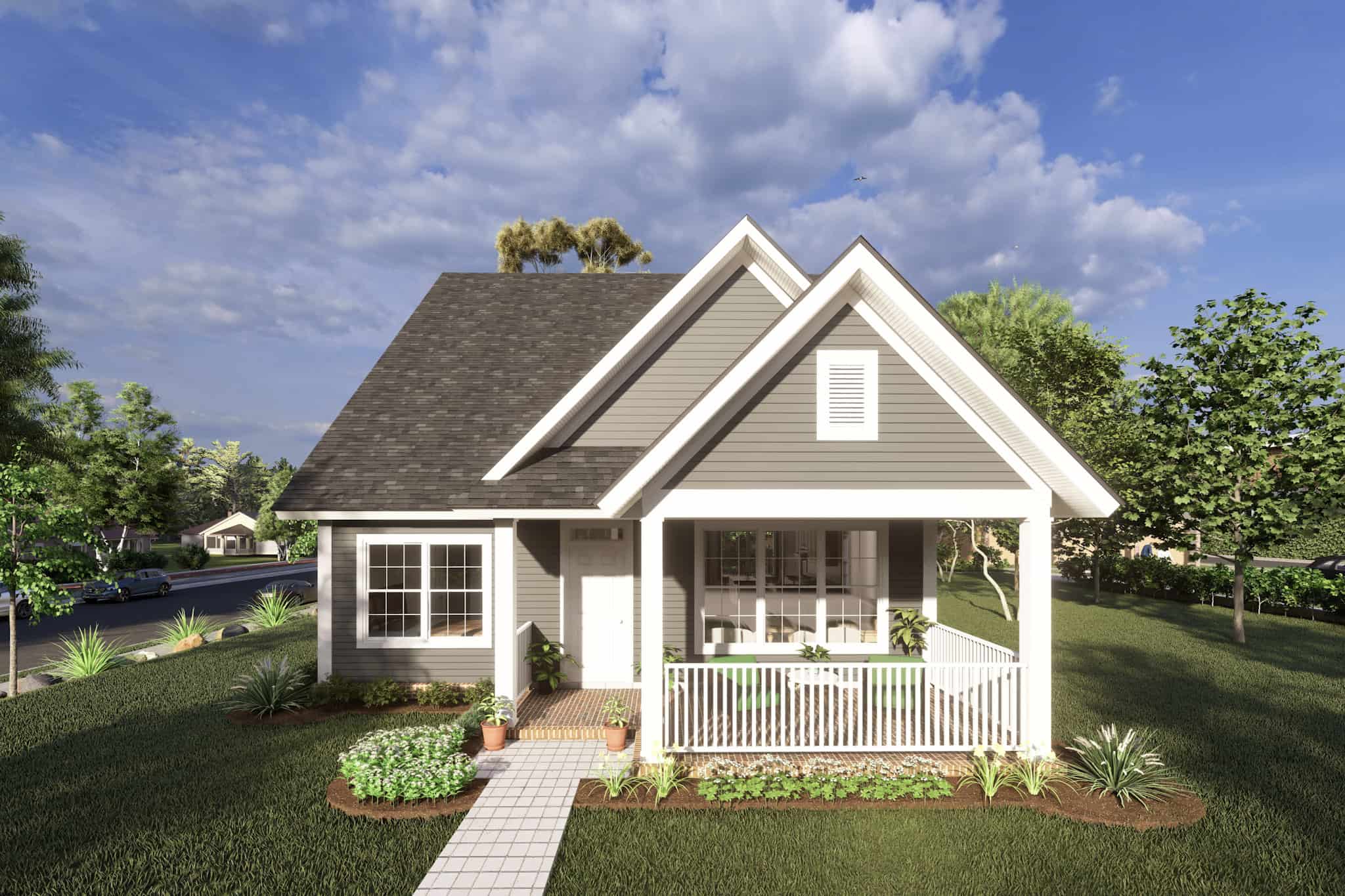 4-Bedroom, 1940 Sq Ft Cottage Home Plan - 178-1216 - Main Exterior