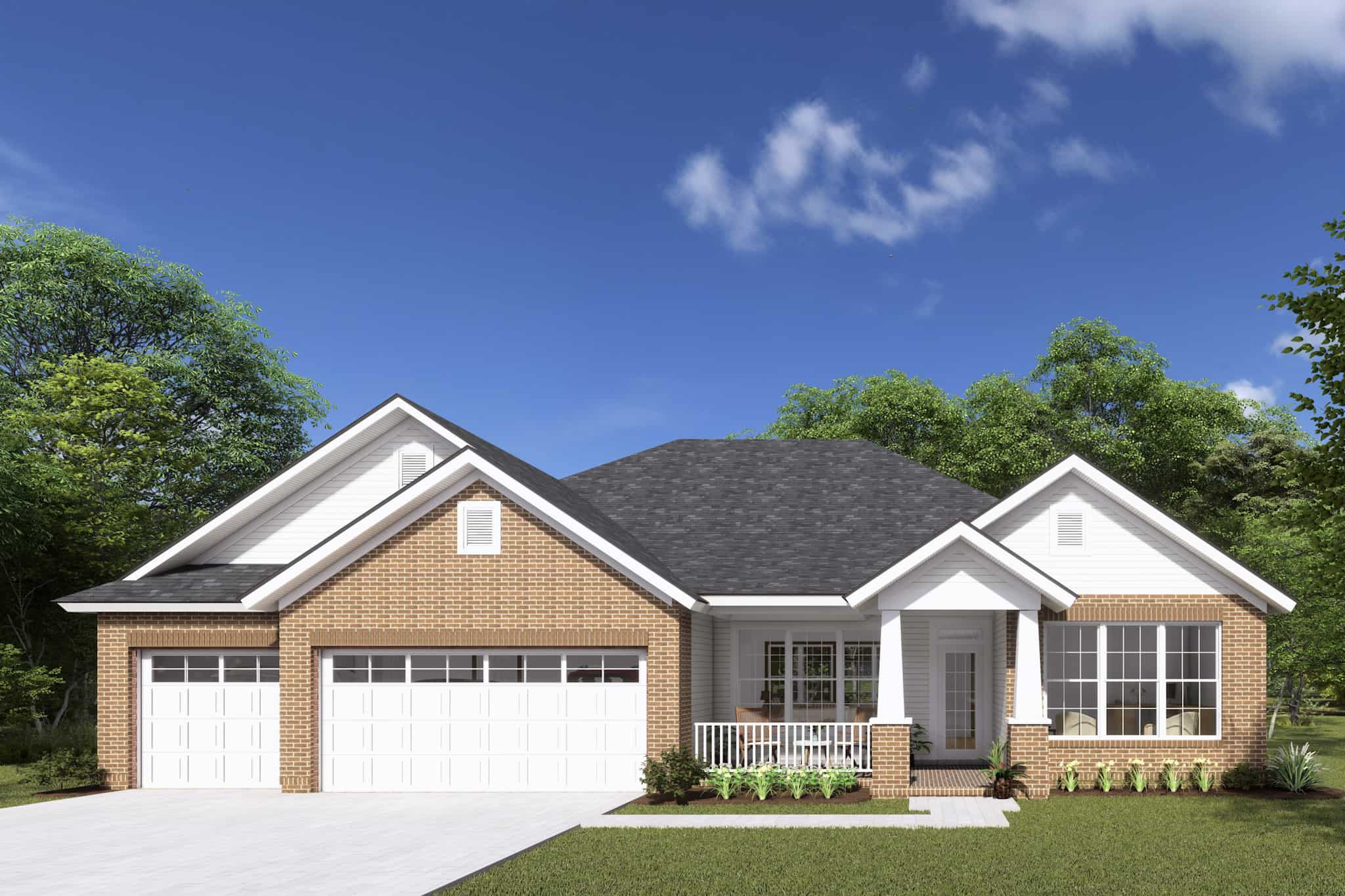4-Bedroom, 2066 Sq Ft Craftsman Home Plan - 178-1244 - Main Exterior