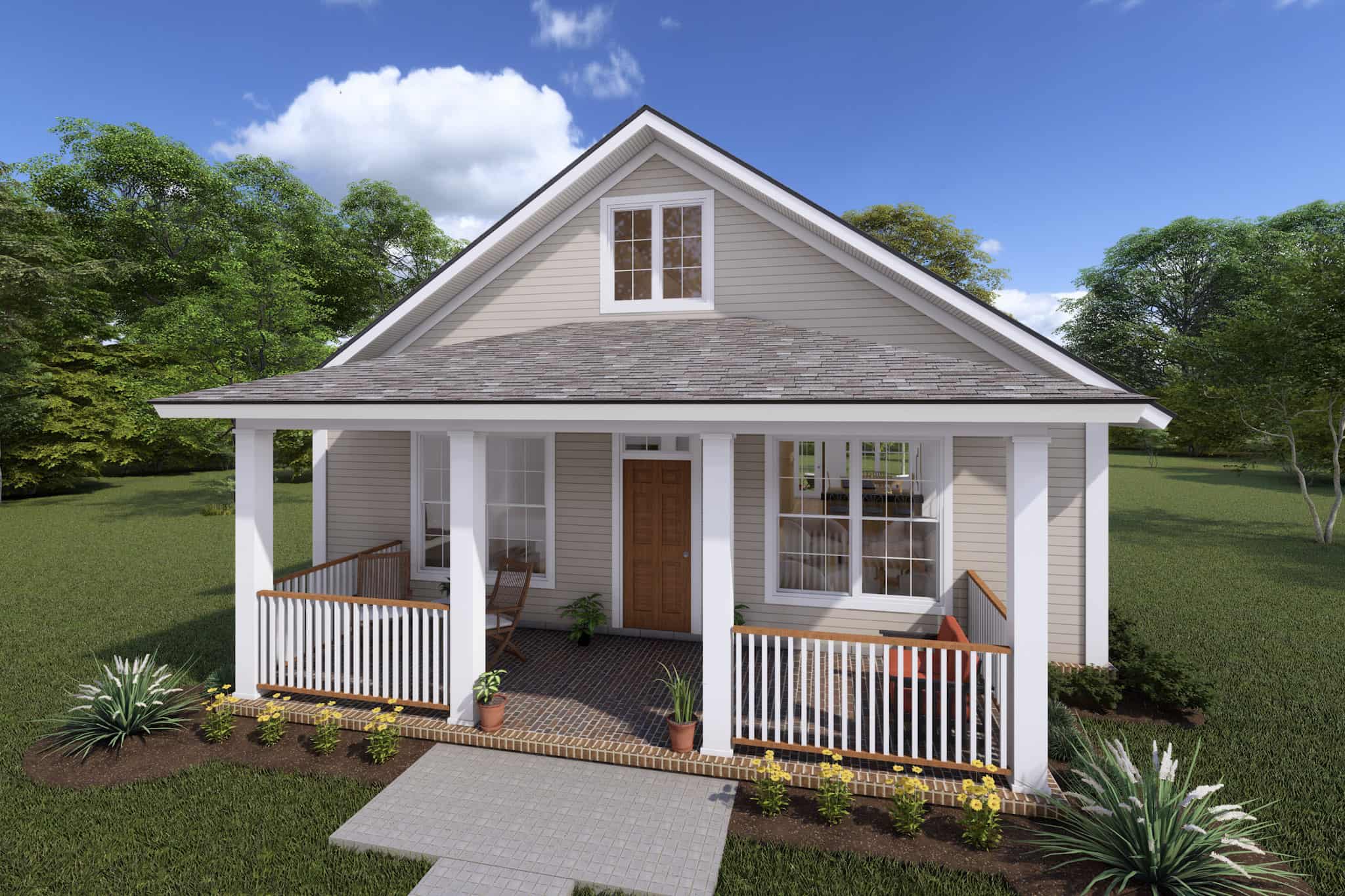 3-Bedroom, 1277 Sq Ft Traditional House Plan - 178-1248 - Front Exterior