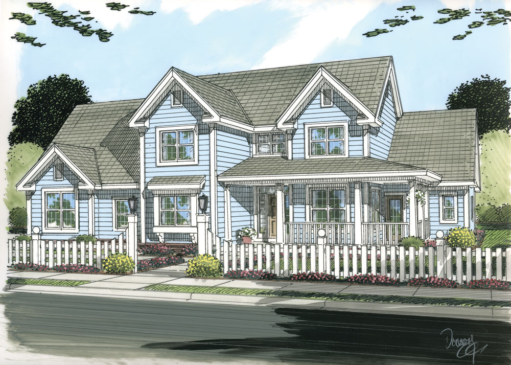 4-Bedroom, 2578 Sq Ft Country Home Plan - 178-1253 - Main Exterior