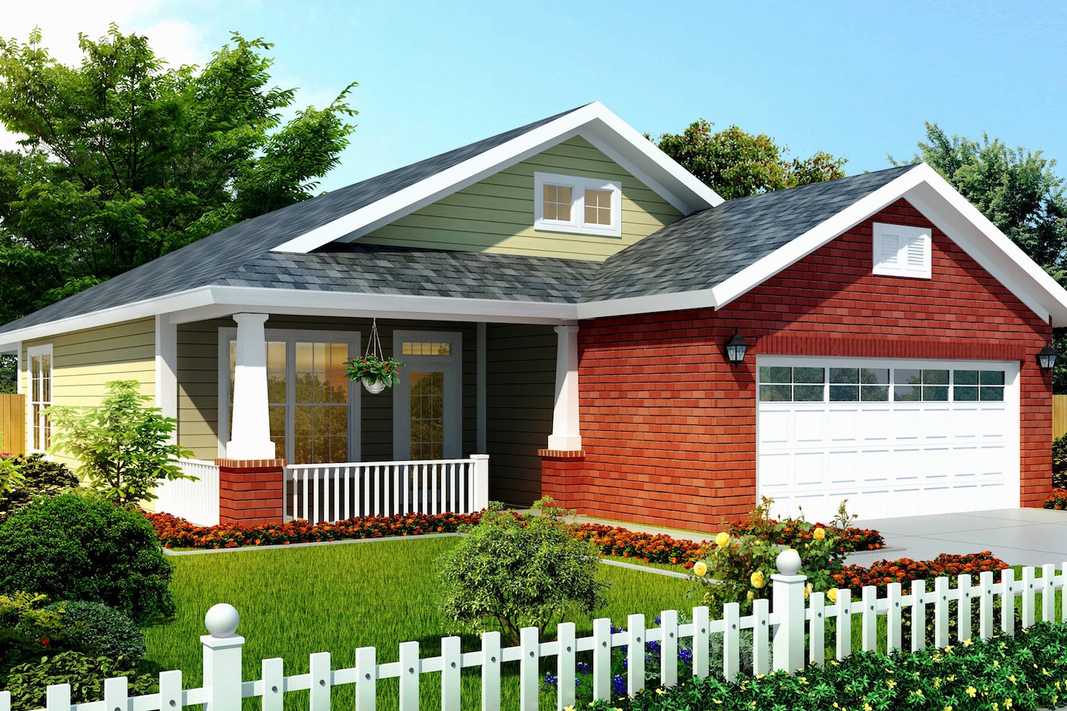 3-Bedroom, 1253 Sq Ft Ranch Home Plan - 178-1268 - Main Exterior