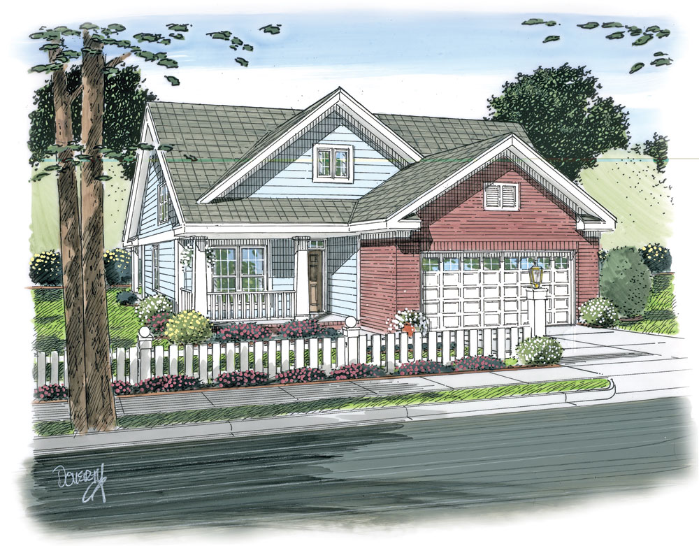 4-Bedroom, 1615 Sq Ft Traditional House Plan - 178-1270 - Front Exterior