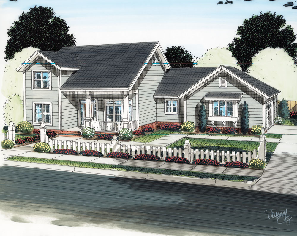 3-Bedroom, 1897 Sq Ft Craftsman House Plan - 178-1291 - Front Exterior