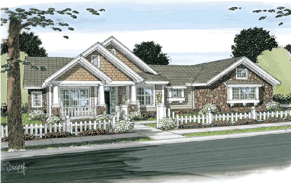 3-Bedroom, 2210 Sq Ft Craftsman House Plan - 178-1337 - Front Exterior