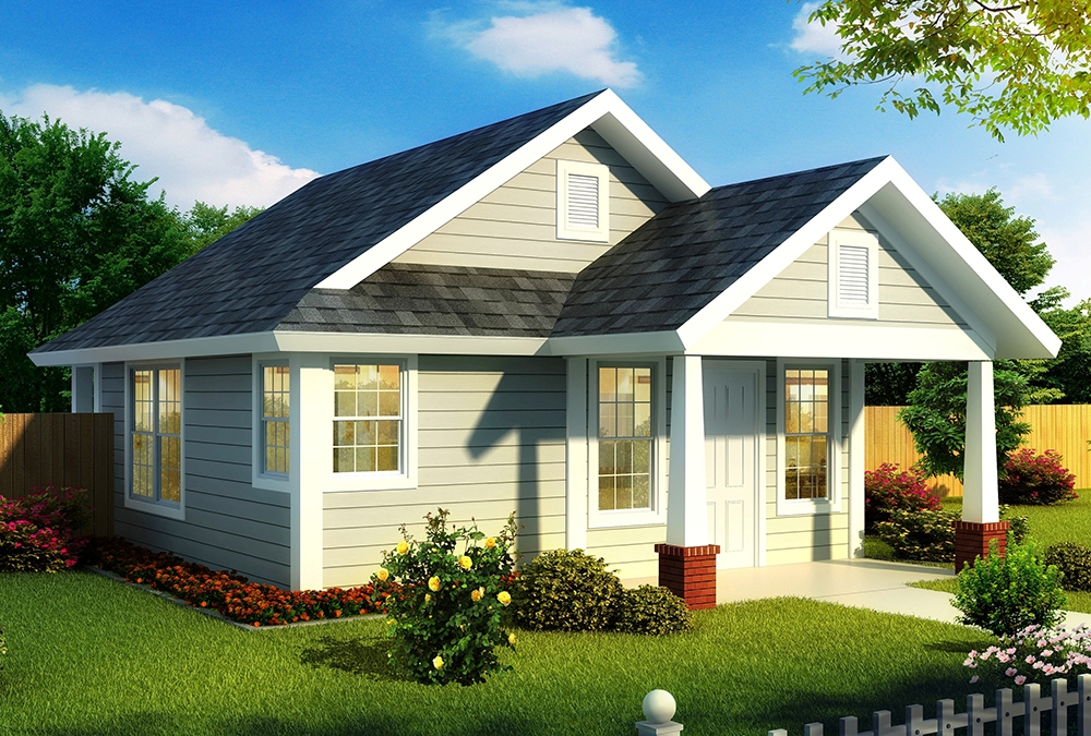 1-Bedroom, 550 Sq Ft Cottage Home Plan - 178-1344 - Main Exterior