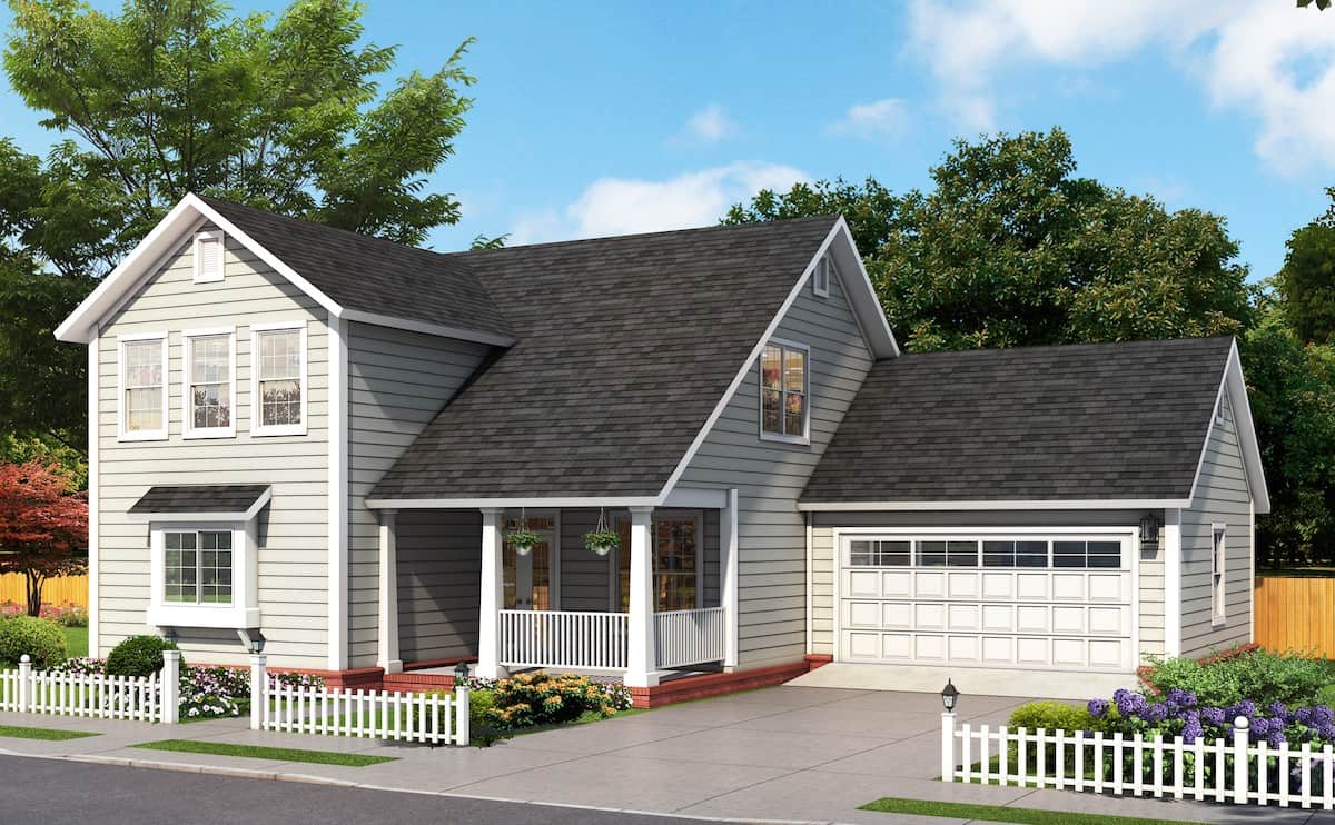 3-Bedroom, 1878 Sq Ft Traditional House - Plan #178-1388 - Front Exterior