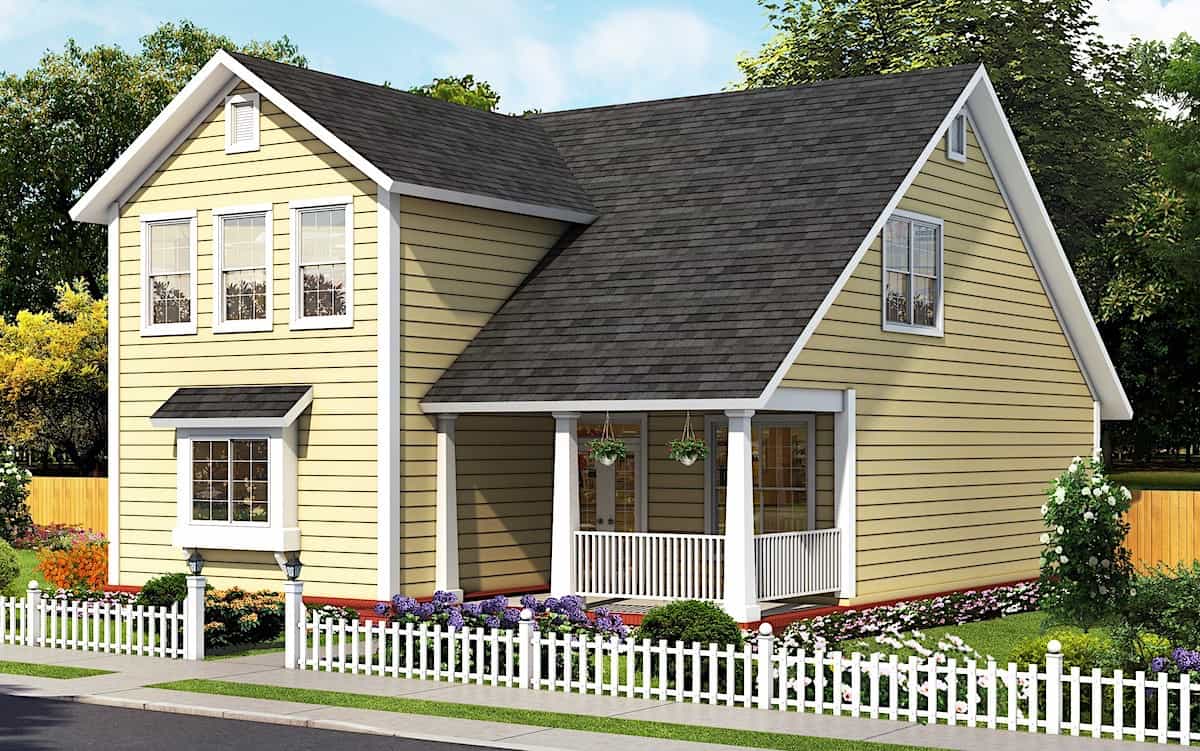 3-Bedroom, 1878 Sq Ft Cottage Home - Plan #178-1389 - Main Exterior
