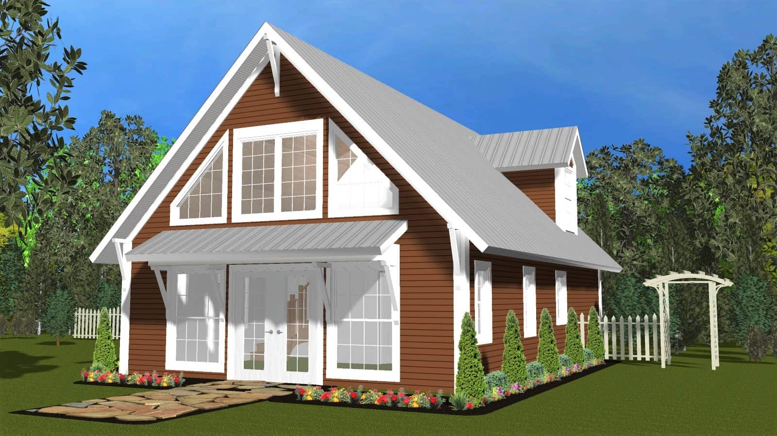 2-Bedroom, 1050 Sq Ft Cabin Home Plan - 178-1410 - Main Exterior
