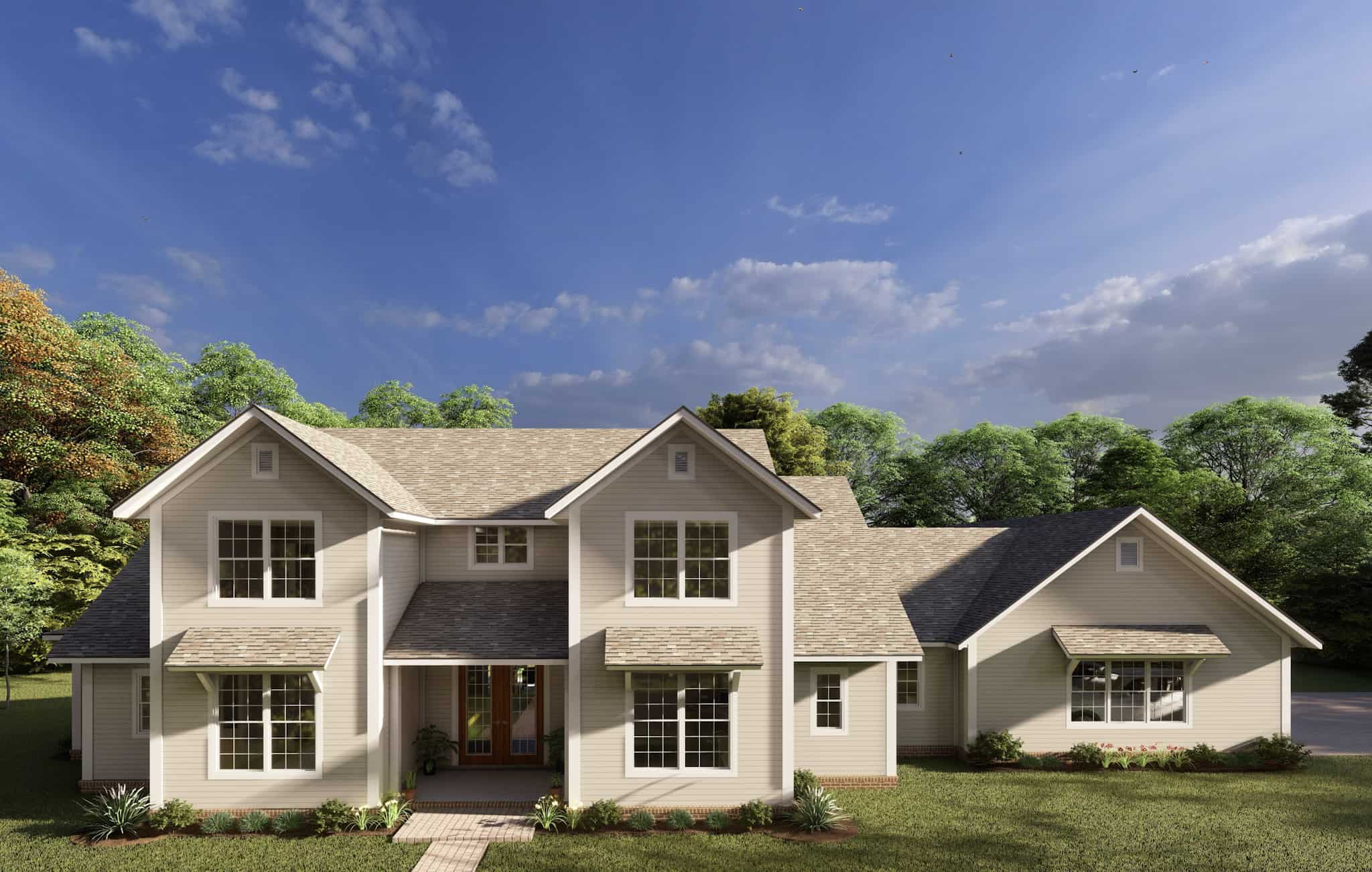 4-Bedroom, 2625 Sq Ft Farmhouse Home Plan - 178-1417 - Main Exterior