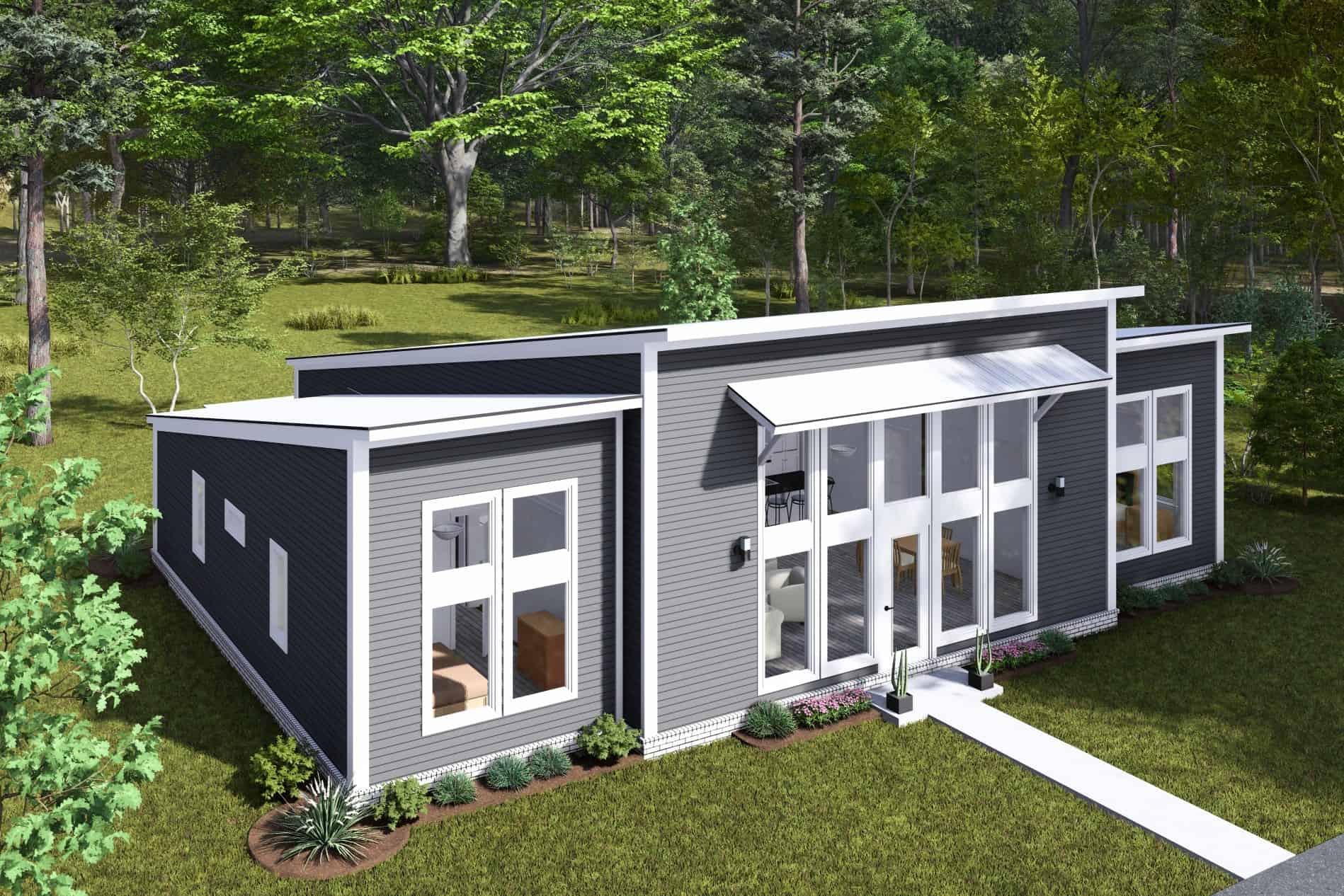 3-Bedroom, 1695 Sq Ft Contemporary House Plan - 178-1458 - Front Exterior