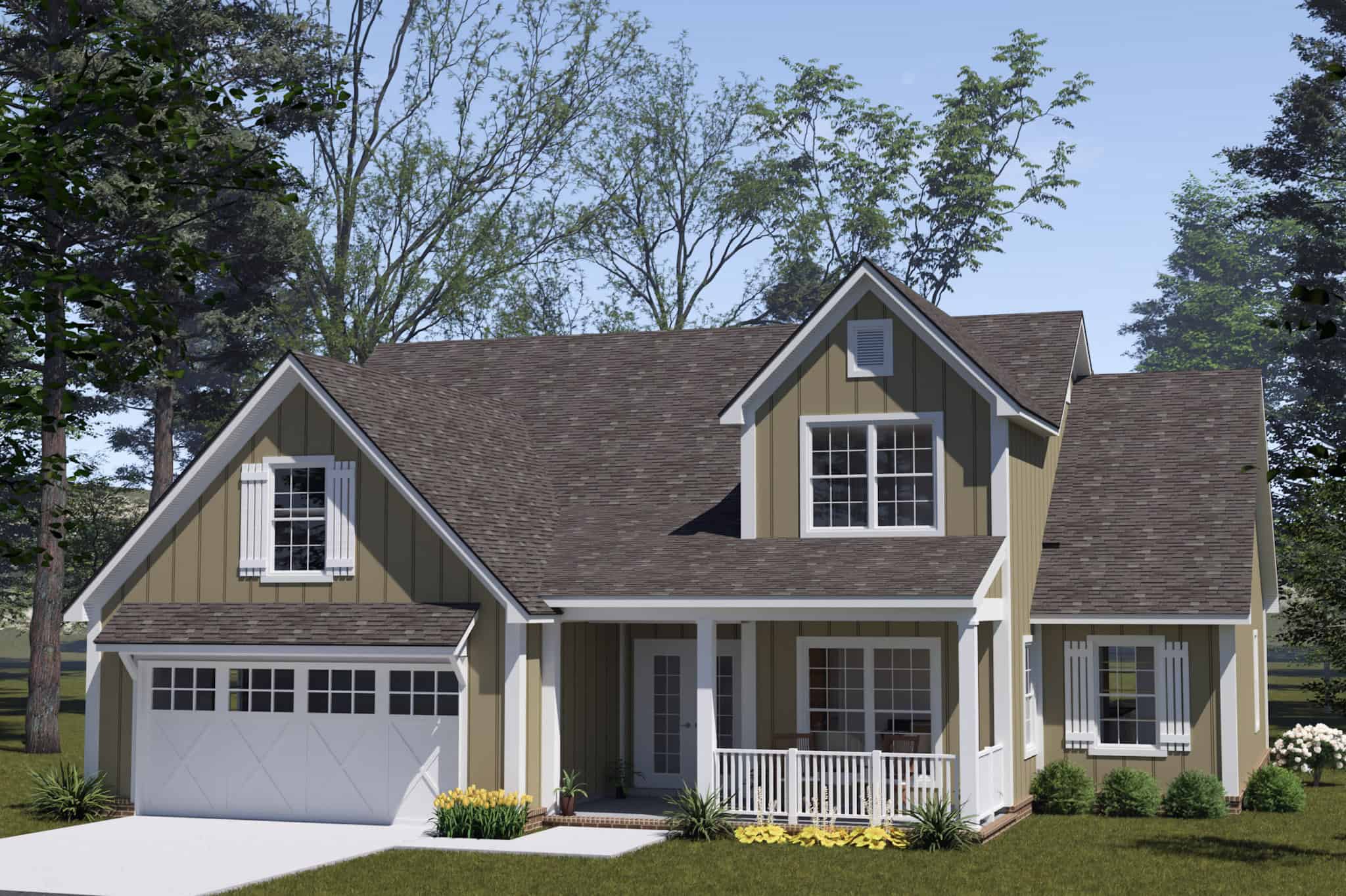 Farmhouse Home Plan - 3 Bedrms, 2.5 Baths - 1976 Sq Ft - #178-1561