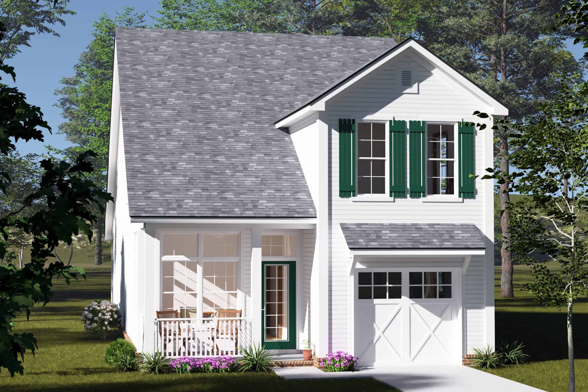3-Bedroom, 1562 Sq Ft Cottage House Plan - 178-1578 - Front Exterior