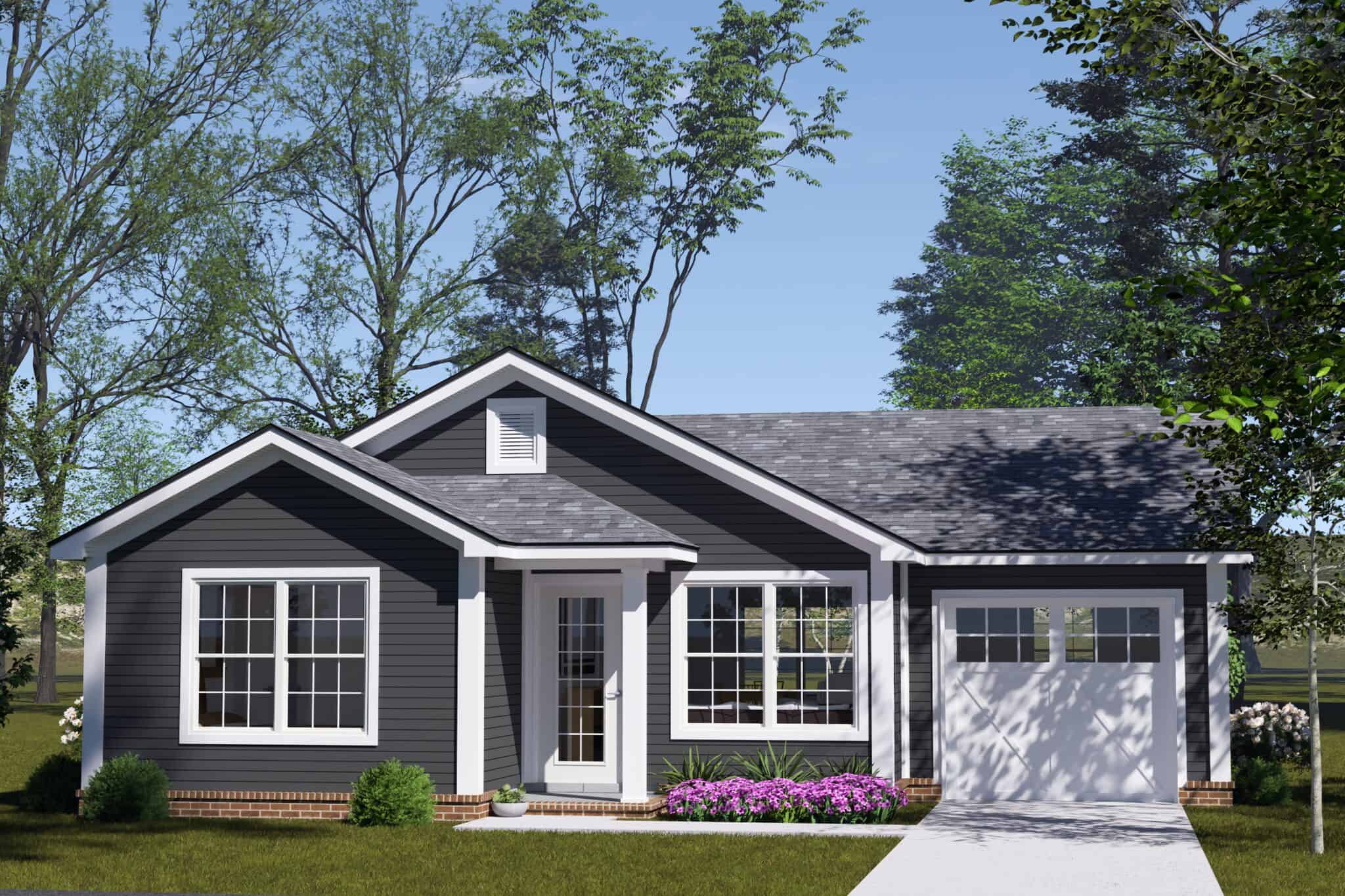 2-Bedroom, 751 Sq Ft Cottage Home Plan - 178-1581 - Main Exterior