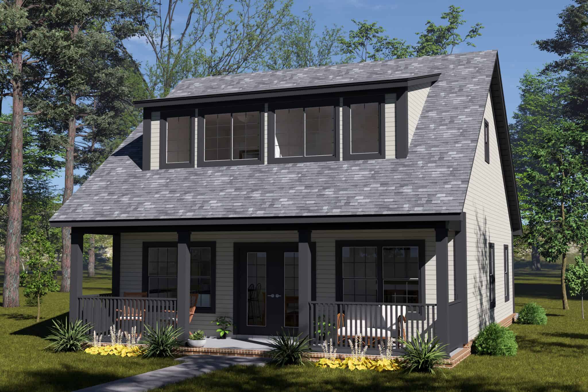 3-Bedroom, 1288 Sq Ft Cottage House Plan - 178-1583 - Front Exterior