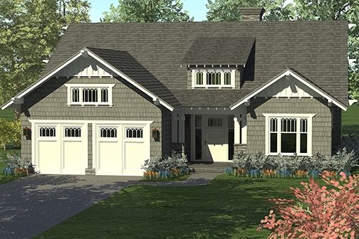 4-Bedroom, 2519 Sq Ft Craftsman Home Plan - 180-1040 - Main Exterior