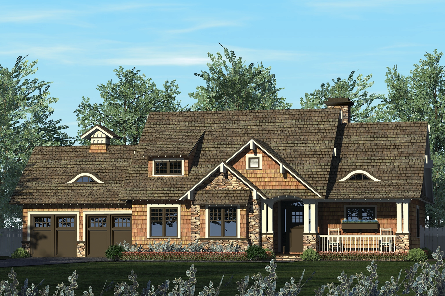 3-Bedroom, 1868 Sq Ft Craftsman House Plan - 180-1045 - Front Exterior