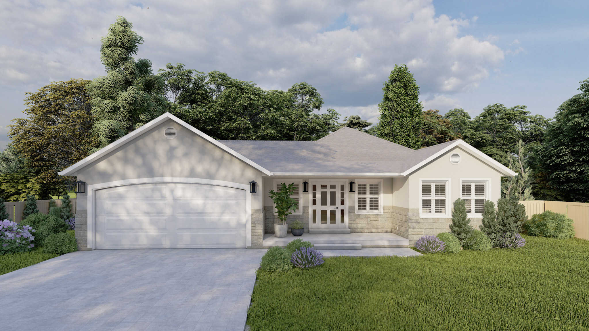 5-Bedroom, 1570 Sq Ft Traditional Home Plan - 187-1027 - Main Exterior