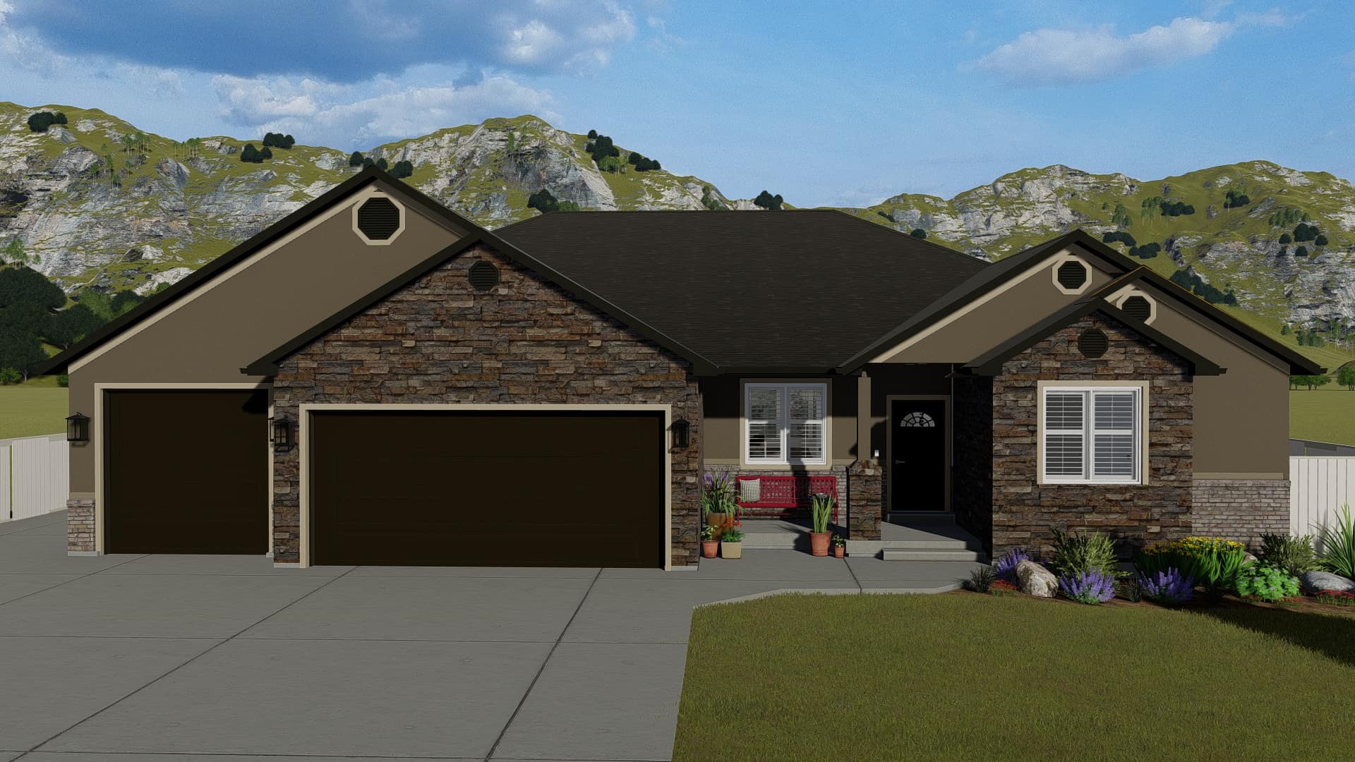 2-5 Bedroom, 2446-4979 Sq Ft Ranch House Plan - 187-1140 - Front Exterior