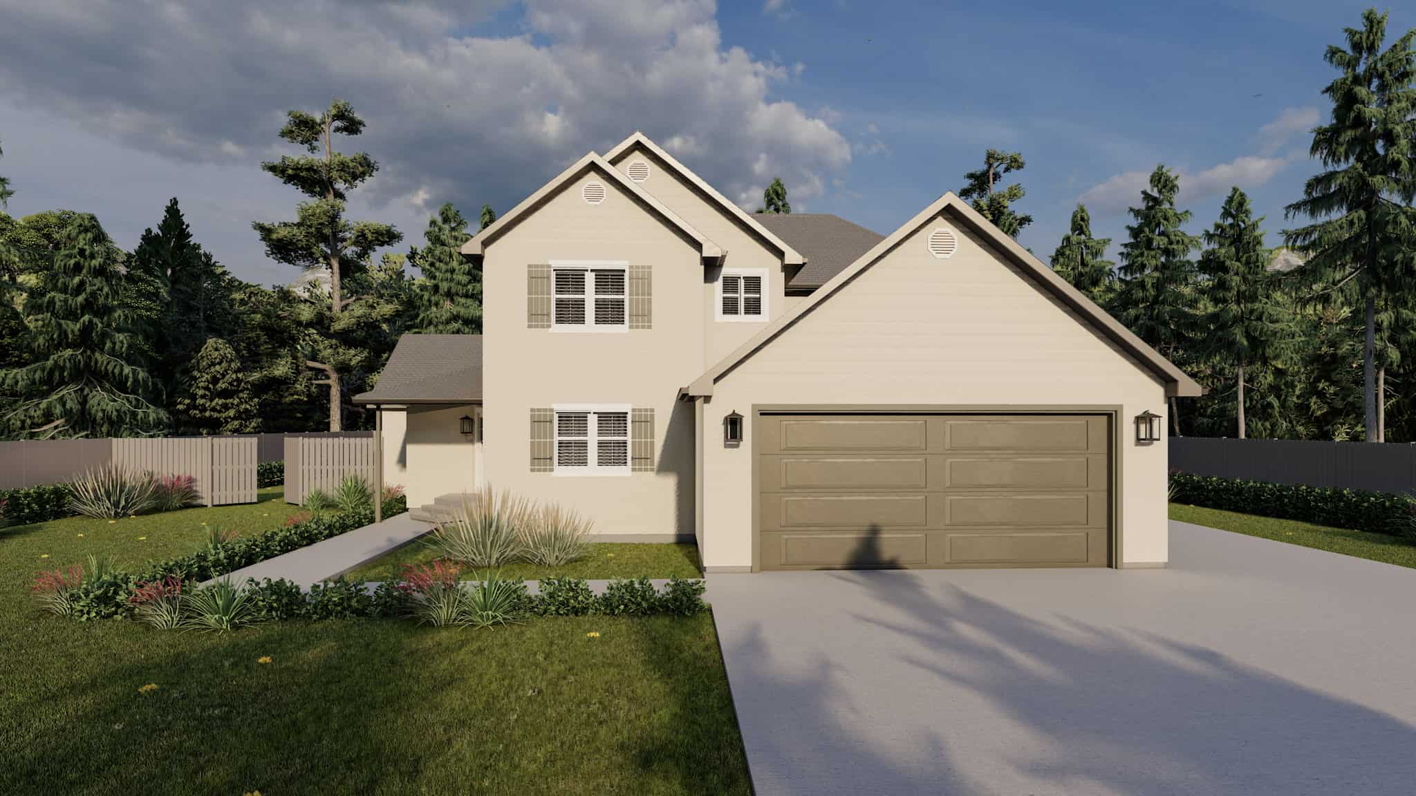 3-Bedroom, 2331 Sq Ft California Style Home Plan - 187-1195 - Main Exterior