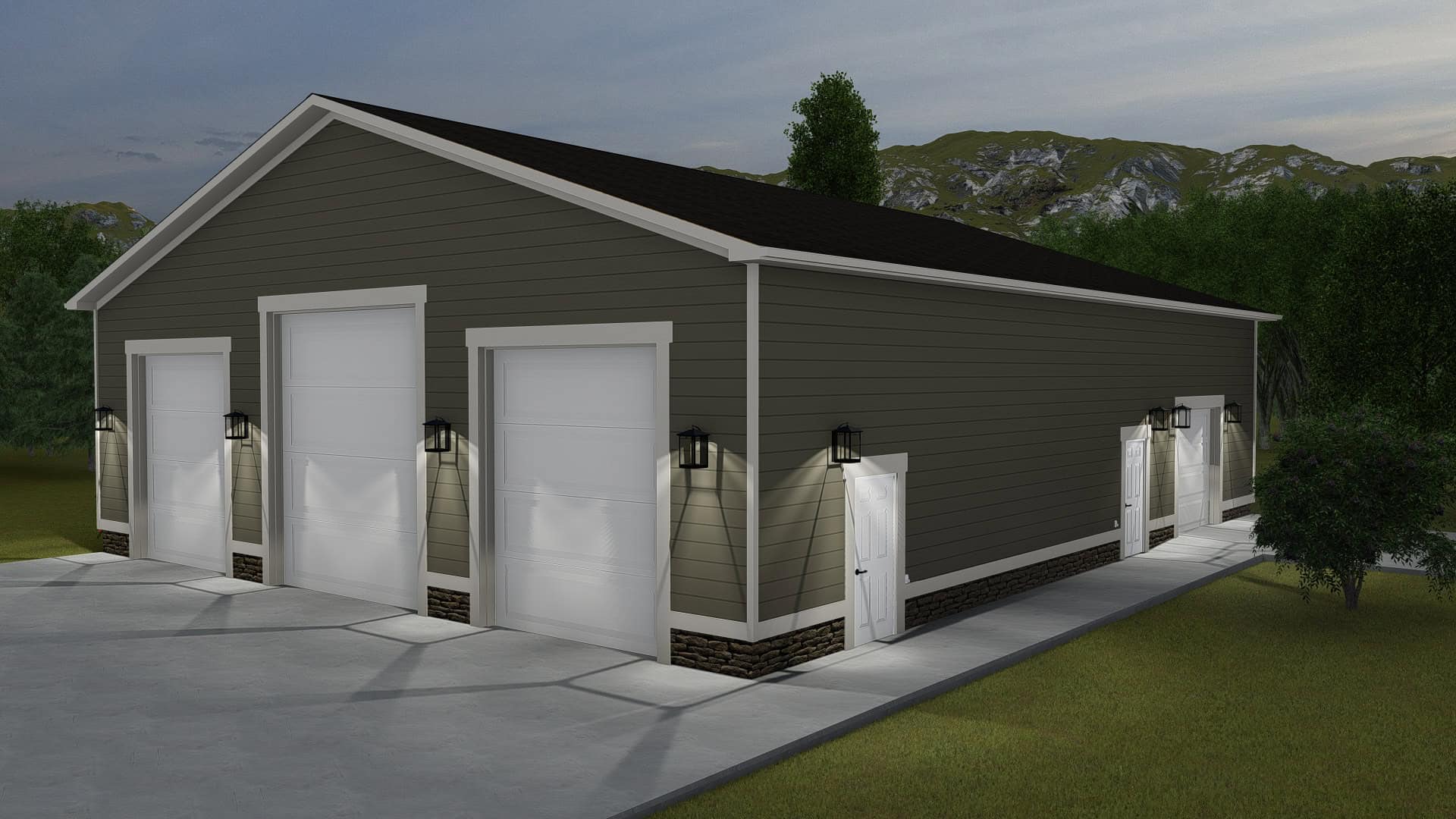 3,000 Sq Ft Garage Plan #187-1229