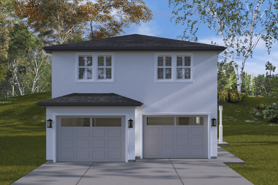 2-Bedroom, 1280 Sq Ft Garage w/Apartments Home Plan #187-1255 - Main Exterior