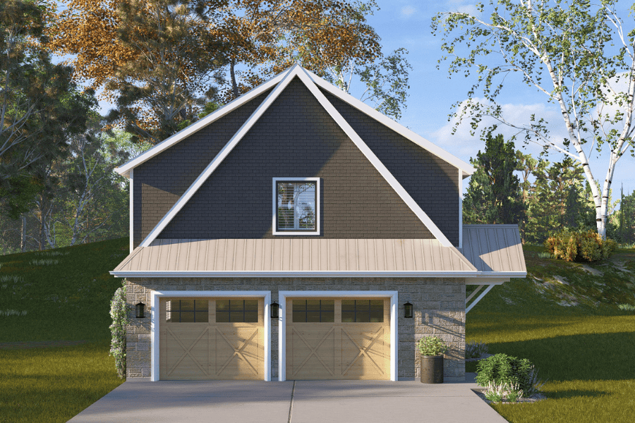 2-Bedroom, 882 Sq Ft Garage w/Apartments Home Plan #187-1258 - Main Exterior