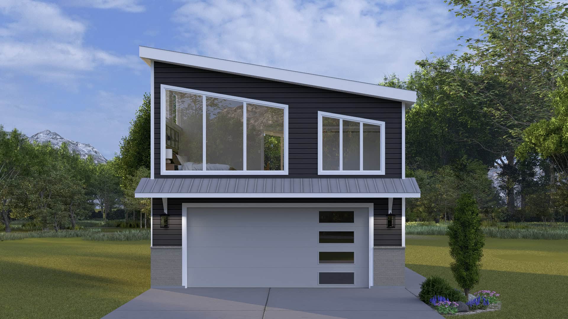 1-Bedroom, 998 Sq Ft Garage w/Apartments House Plan - 187-1271 - Front Exterior