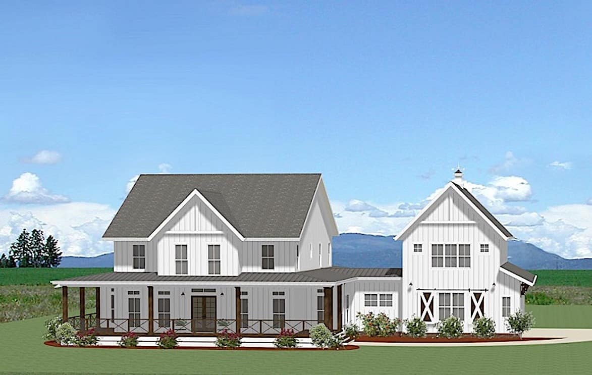 Farmhouse House Plan - 4 Bedrms, 4 Baths - 3296 Sq Ft - #189-1159