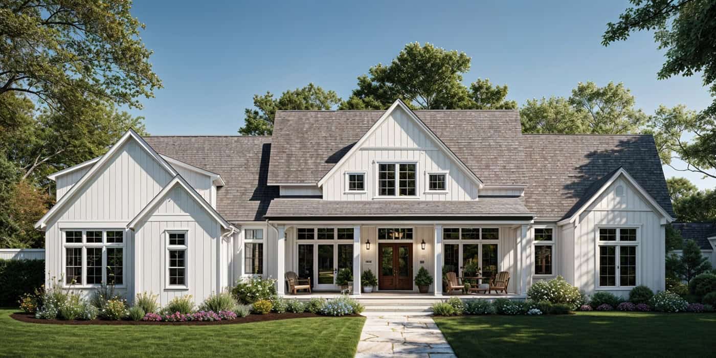 4-Bedroom, 3019 Sq Ft Modern Farmhouse House Plan - 189-1165 - Front Exterior