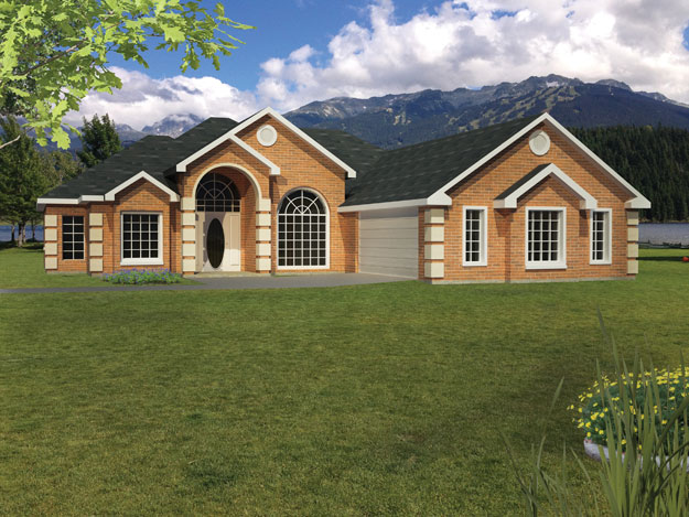 3-Bedroom, 1865 Sq Ft Ranch Home Plan - 191-1008 - Main Exterior