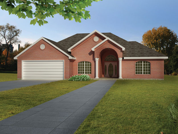 3-Bedroom, 1379 Sq Ft Ranch Home Plan - 191-1019 - Main Exterior